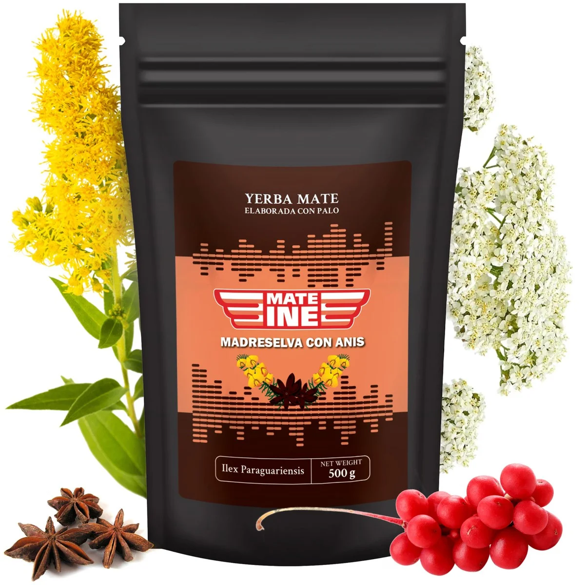 Yerba Mate Mateine Madreselva con Anis 500g